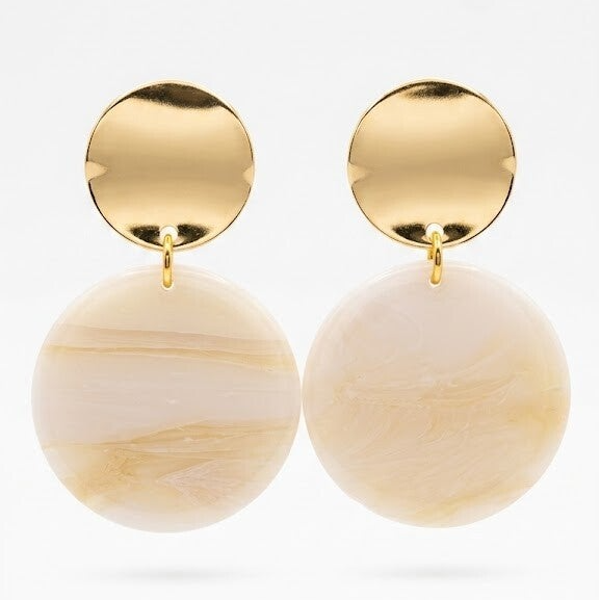 Statement oorbellen - Ivory Gold