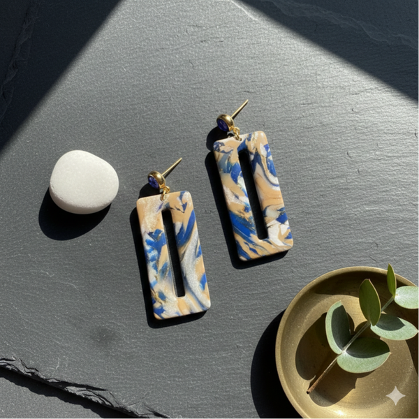 Statement oorbellen Royal Marble
