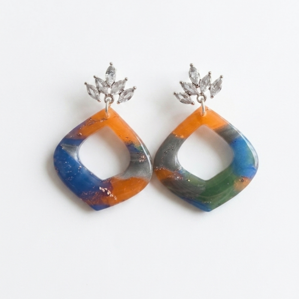 Statement oorbellen multi - Blue Horizon