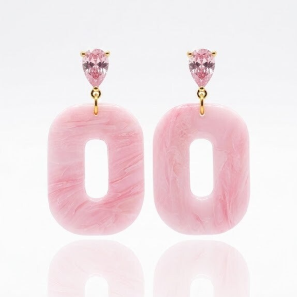 Statement oorbellen roos - Blush
