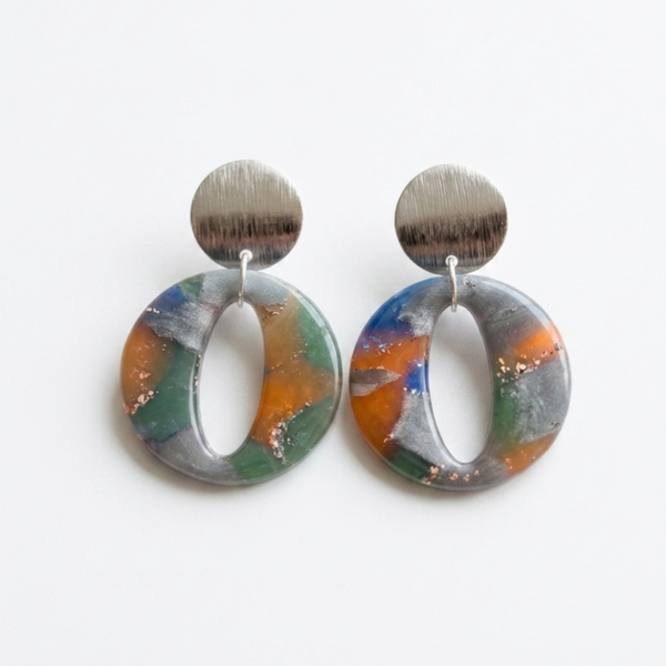 Statement oorbellen multi - Blue Horizon