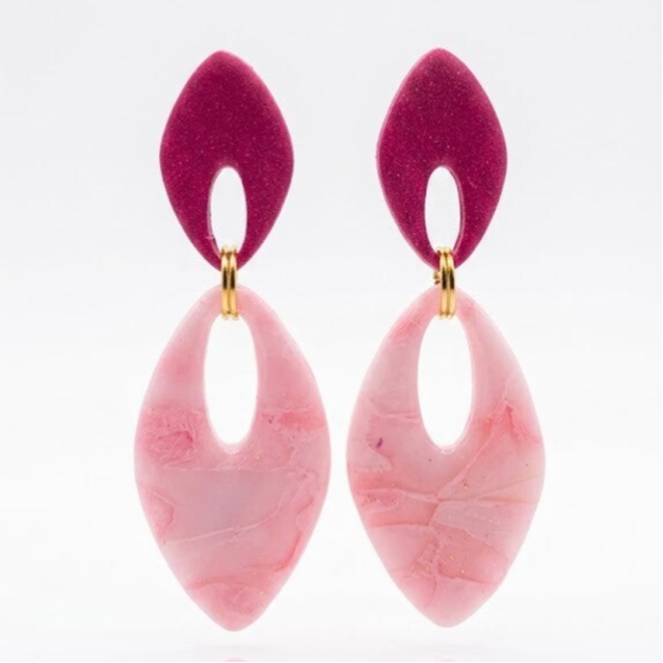 Statement oorbellen roos - Blush
