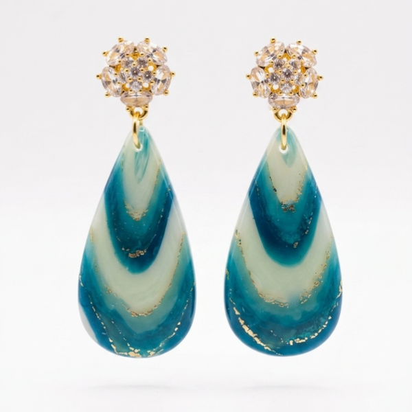 Statement oorbellen - groen - Ocean Jewel