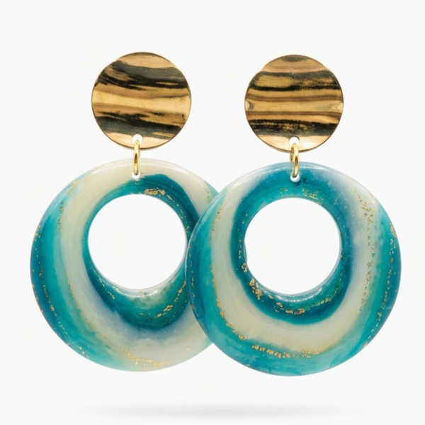 Statement oorbellen groen - Ocean Jewel