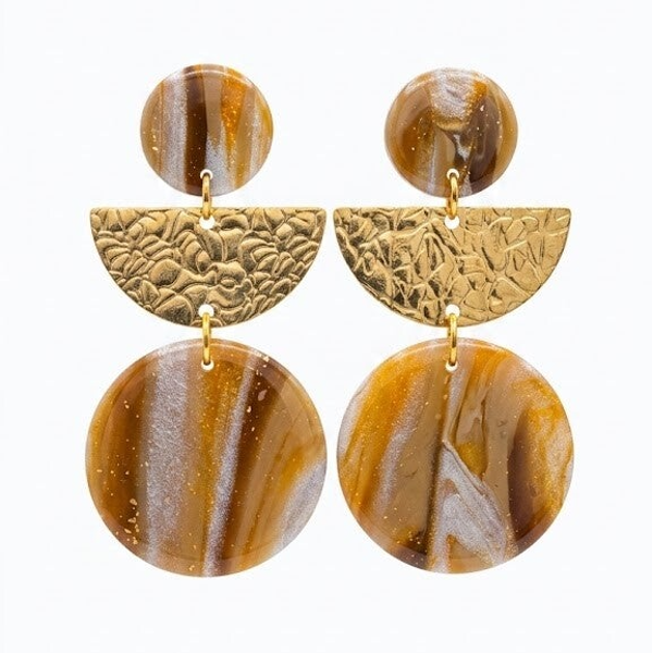 Statement Oorbellen Bruin