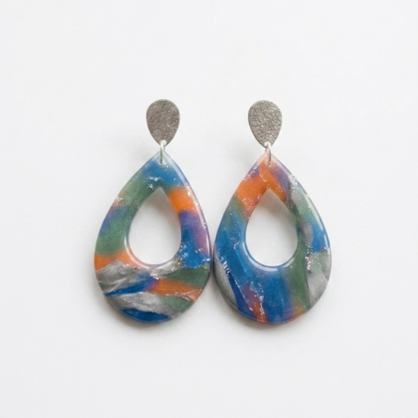Statement oorbellen multi - Blue Horizon