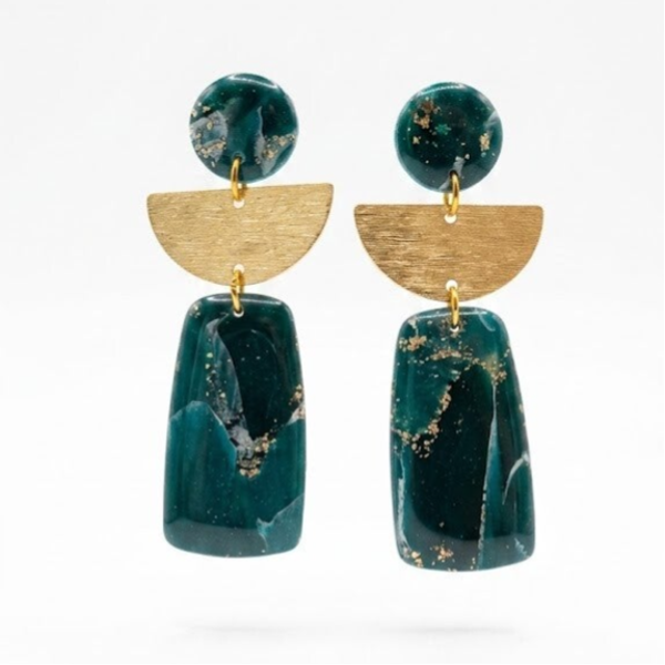 Statement oorbellen blauw - Karin