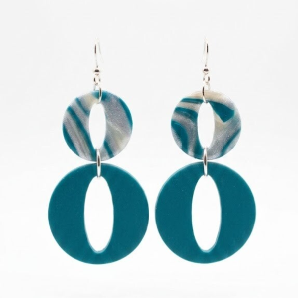 Statement oorbellen blauw - Anna