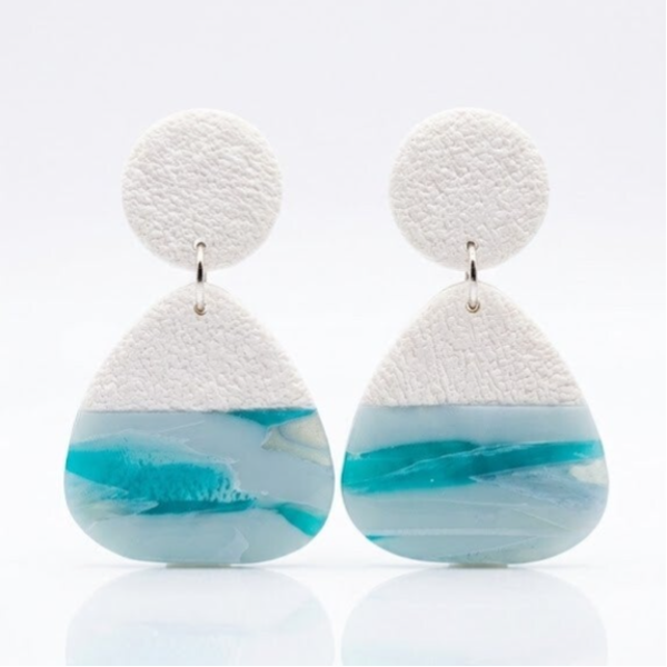 Statement oorbellen blauw - Sanne