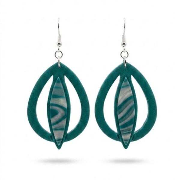Statement oorbellen blauw - Penny