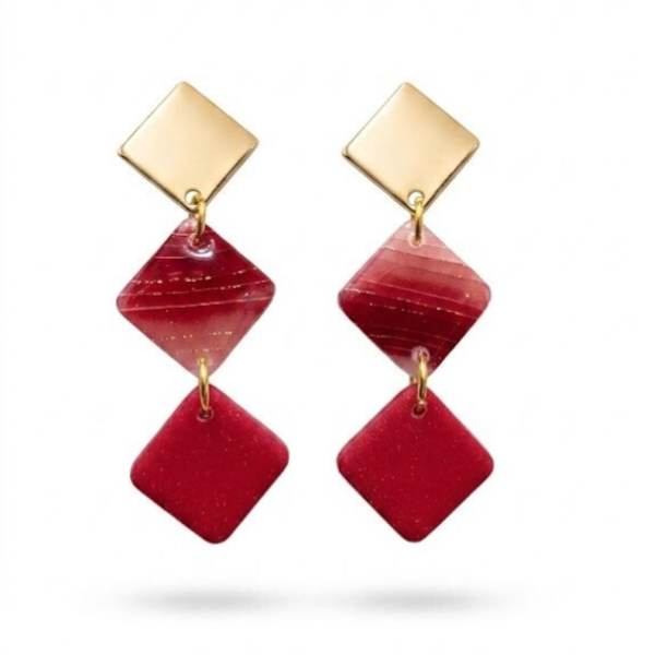 Statement oorbellen rood - Sunset Glow