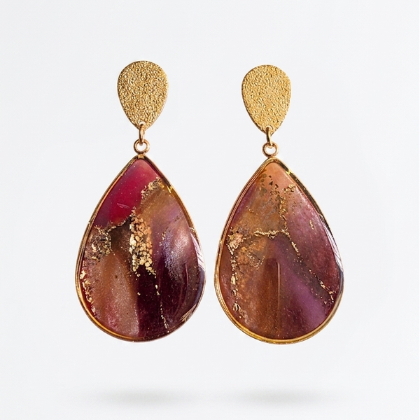 Statement oorbellen - Rosa
