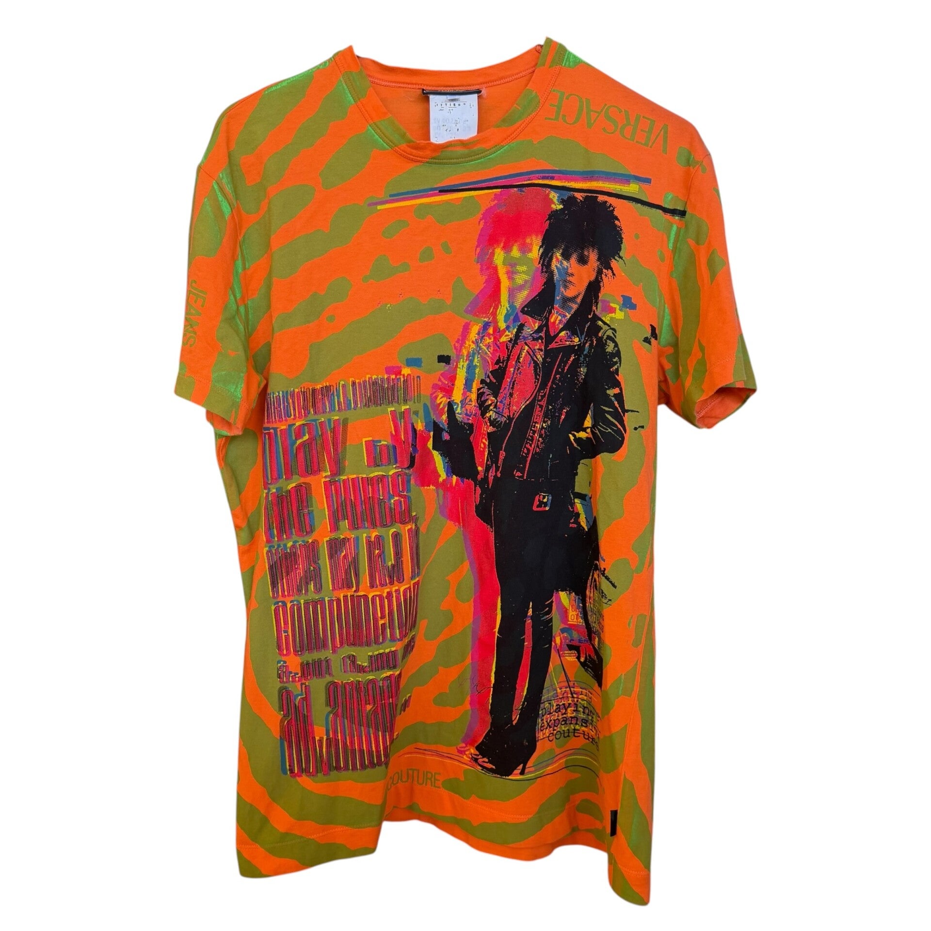 Vintage 90s Versace Punk Rock All-Over Print T-Shirt