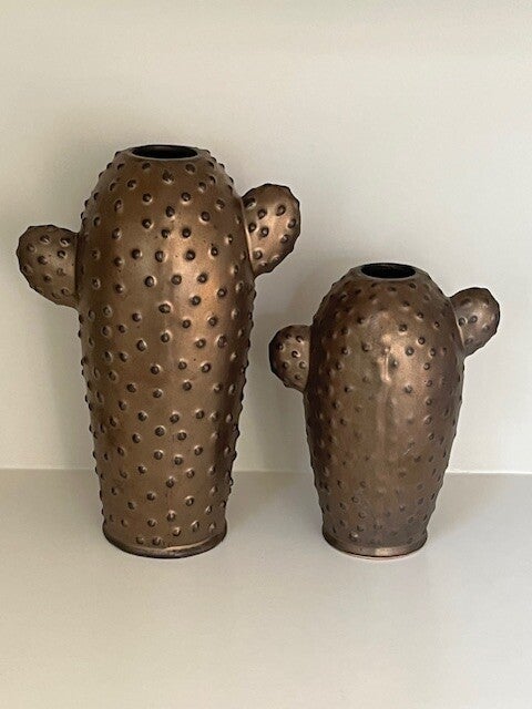 Mica Decorations vaas Cactus Brons