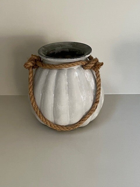 Windlicht rond met koord