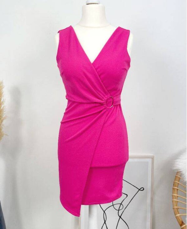 Jurk met gesp fushia