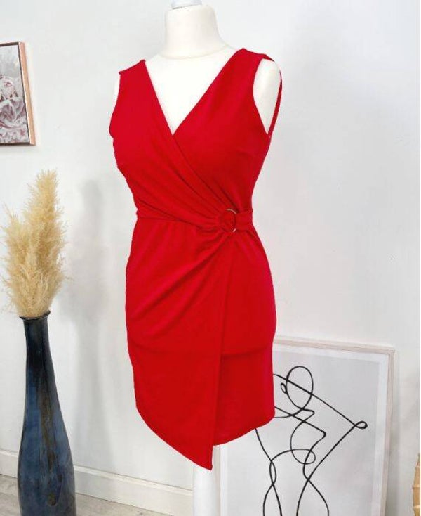 Jurk met gesp rood