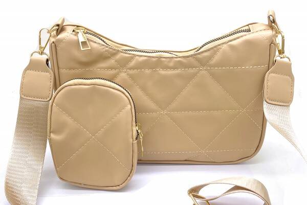 Prachtige beige handtas met portemonee