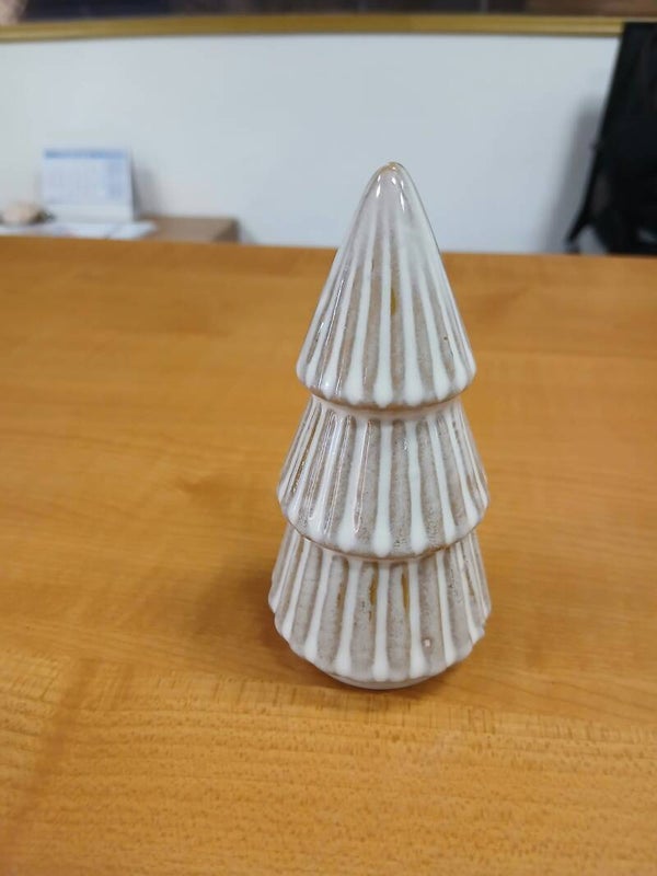Alberello piccolo in coccio da decorazione bianco liscio