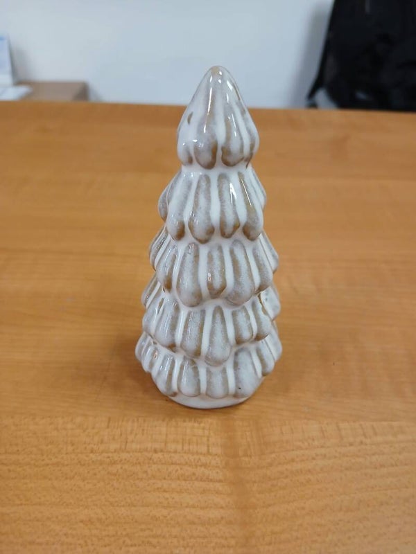 Alberello piccolo in coccio da decorazione bianco ondulato