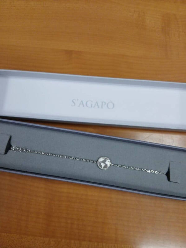 Bracciale sagapo con il mondo articolo nuovo