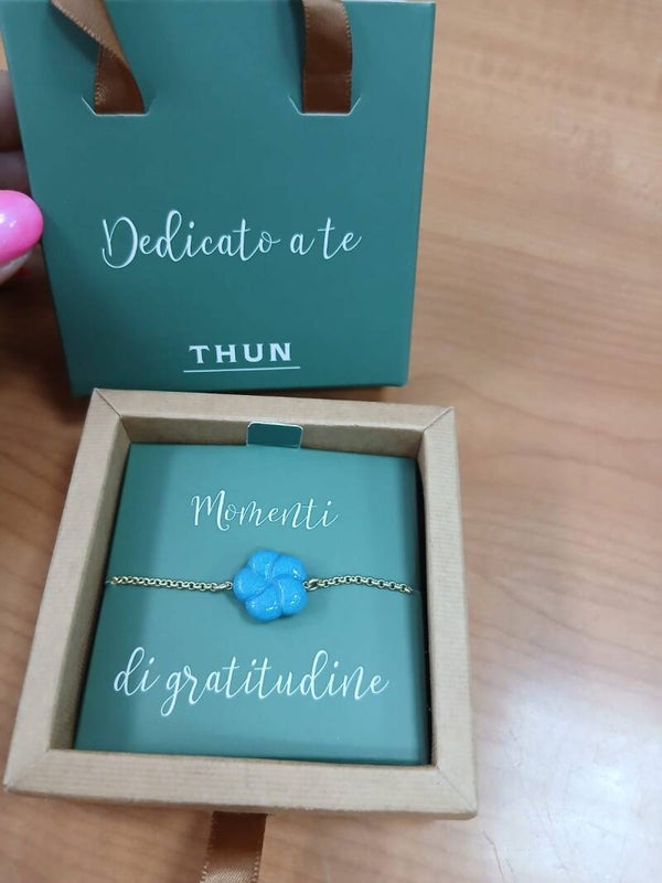 Bracciale thun con fiore blu articolo nuovo