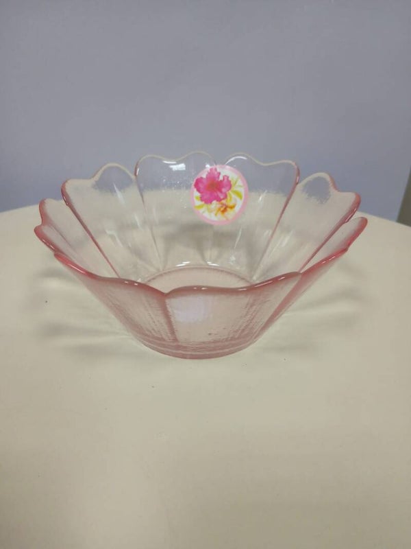 Ciotolina piccola in vetro a forma di fiore rosa