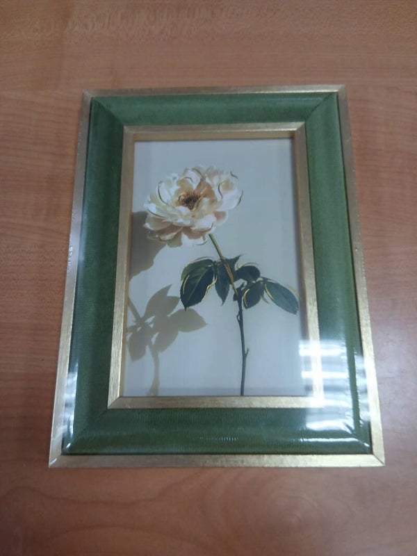 Cornice in legno con bordo verde