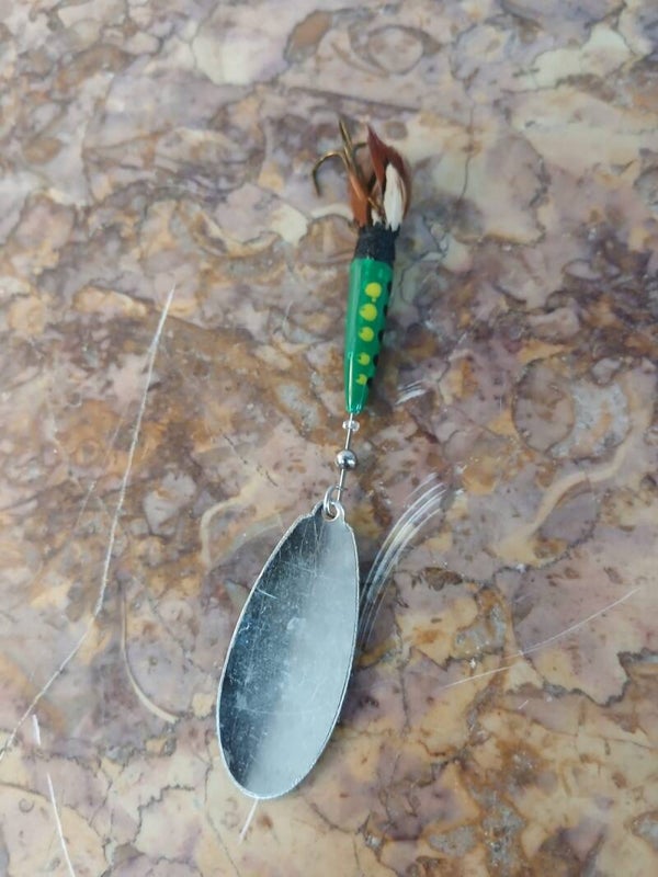 Cucchiaini da pesca artigianale con piuma Nr. 5