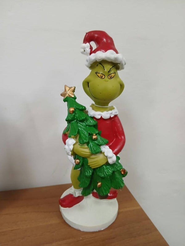 Decorazione da appoggio del grinch con albero