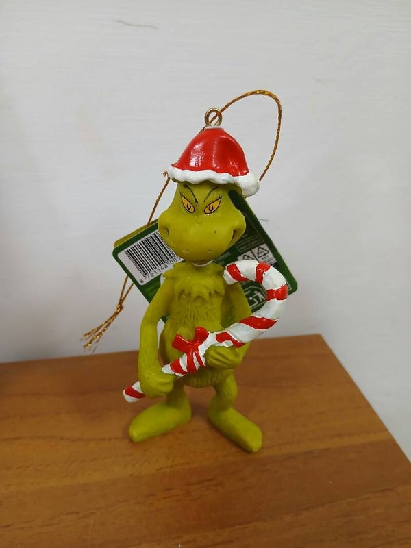 Decorazione per albero del grinch con bastoncino di zucchero