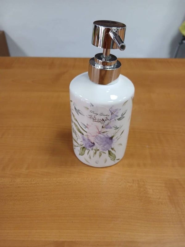 Dispenser per sapone in porcellana con fiori
