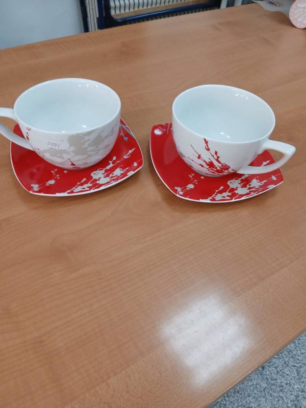 Due tazze da colazione con piattino articolo nuovo
