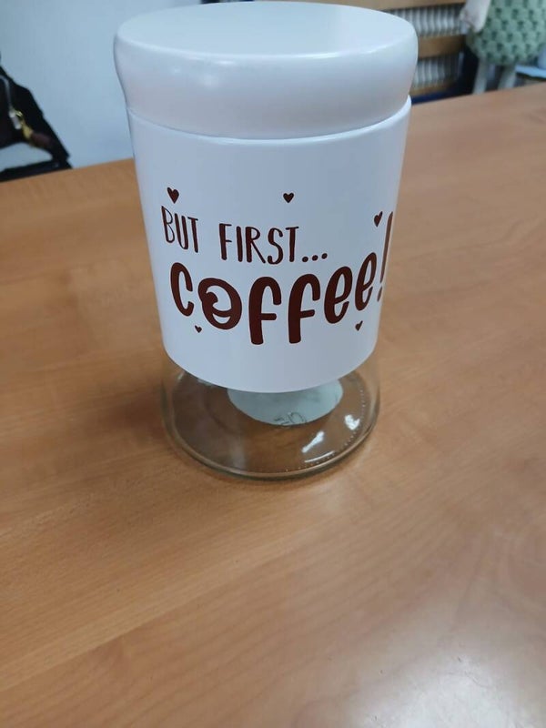 Porta caffè in vetro e alluminio