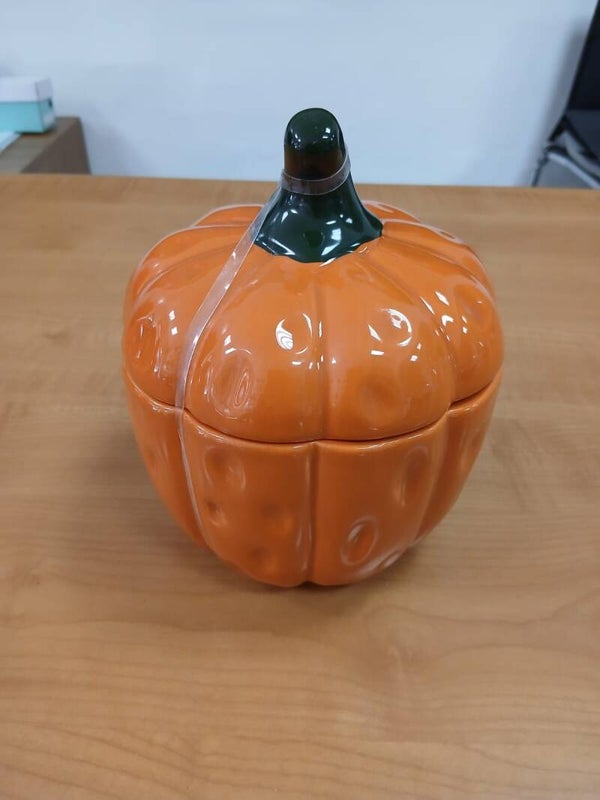 Porta dolcetti con coperchio a forma di zucca articolo nuovo