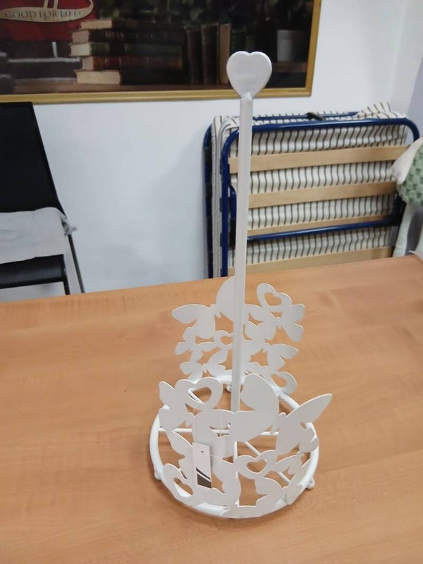 Porta rotolo in ferro con farfalle