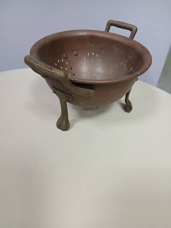 Scolapasta piccola in rame articolo da collezione