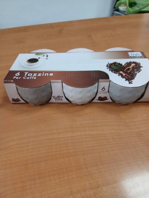 Set da 6 tazzine da caffè con cuoricini