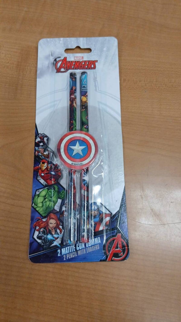 Set due matite con gomma avengers