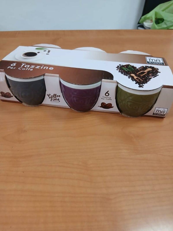 Set tazzine da 6 articolo nuovo con scritta coffee
