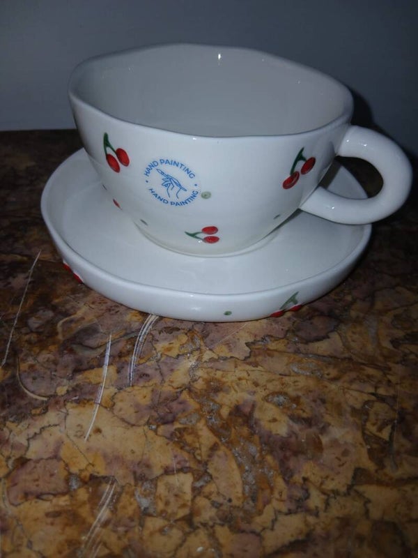 Tazza con piattino linea ciliegie aria nuovo