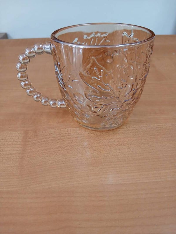 Tazza in vetro linea foglie