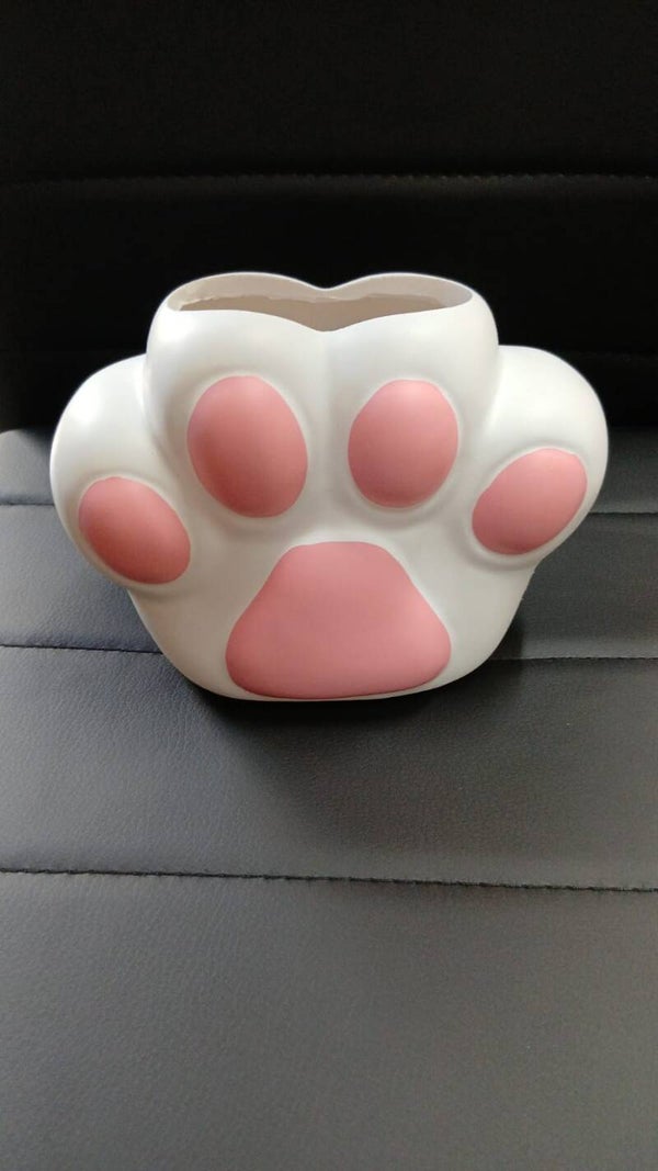 Vasetto in plastica dura zampetta gatto