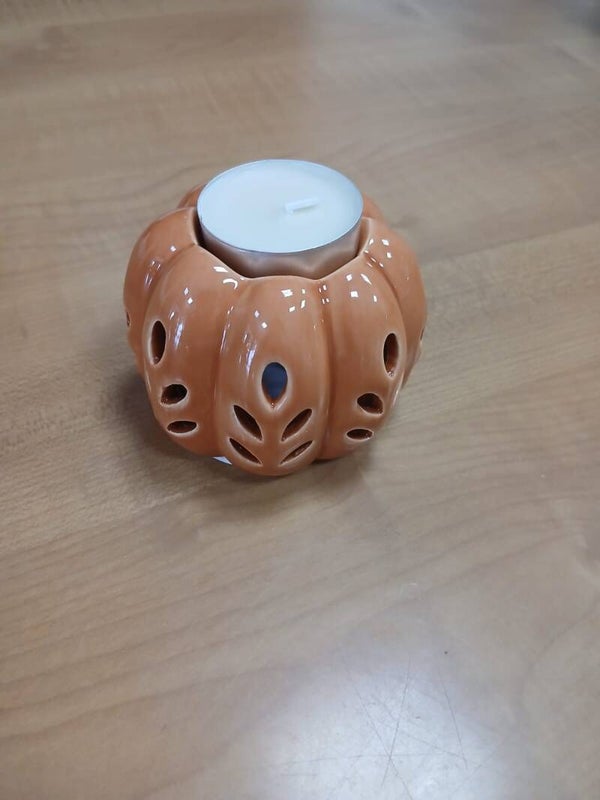 Zucca porta candela arancione