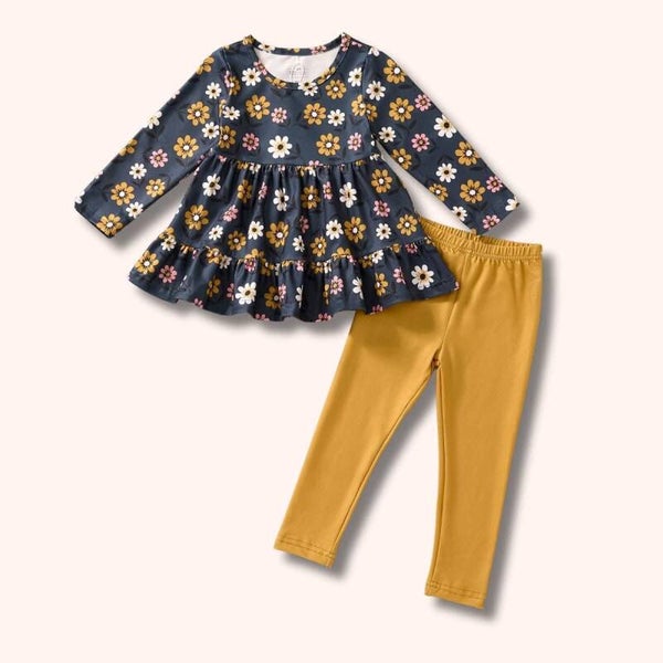 Golden Bouquet Pants Set