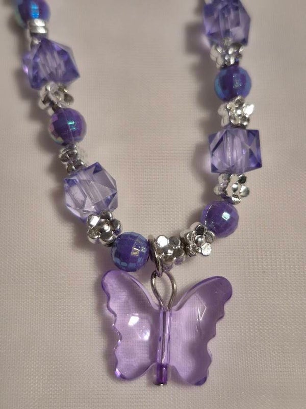 Purple Butterfly Necklace