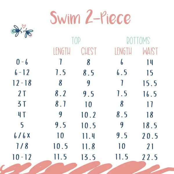 2 PIECE SWIMSUIT SIZING GUIDE