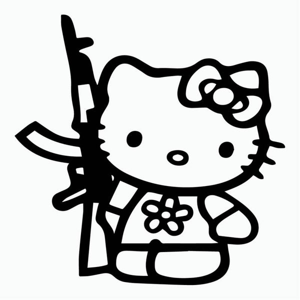 Hello Kitty AK 47 Auto Sticker