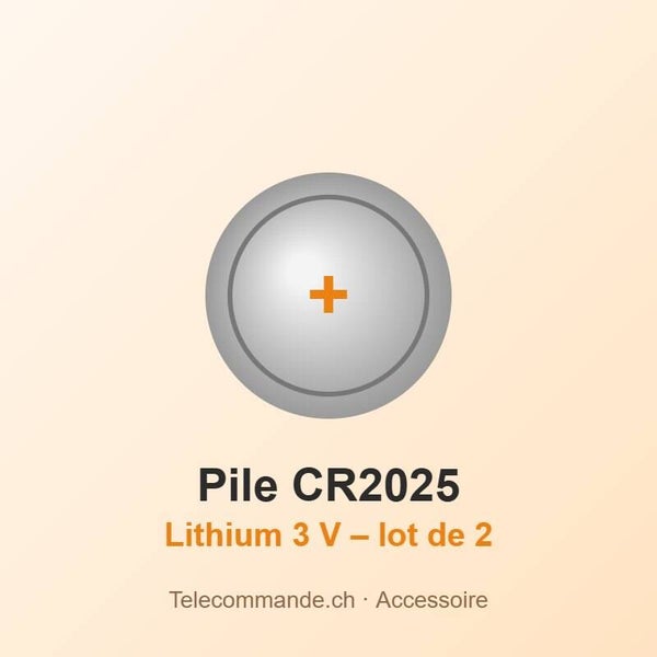 Pile lithium CR2025 3 V – lot de 2