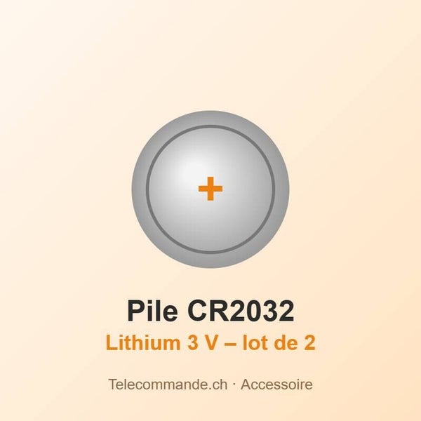 Pile lithium CR2032 3 V – lot de 2